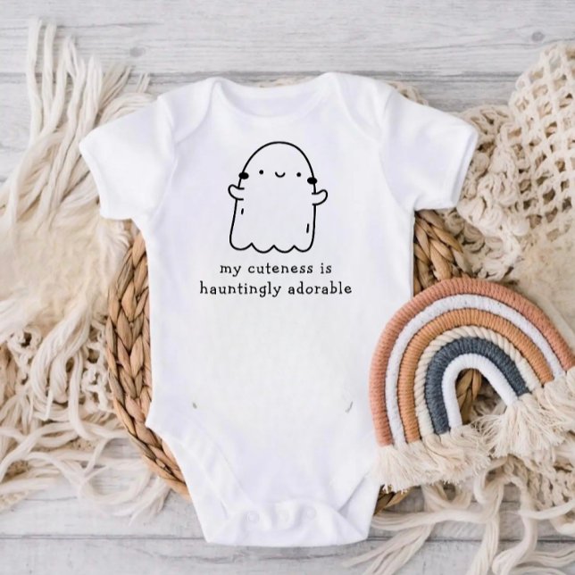 Funny Zitat über Boo Lover Black Text Baby Bodysu Strampler (Modern funny halloween quote baby bodysuit )
