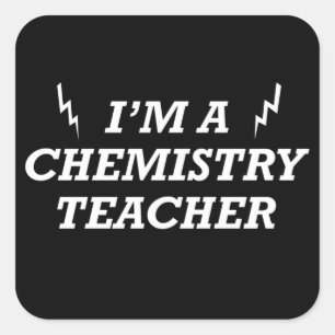 Funny zitiert über Chemielehrer Quadratischer Aufkleber