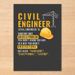 Funny Zivil Engineer Definition Akryllische Einlad Acryleinladungen