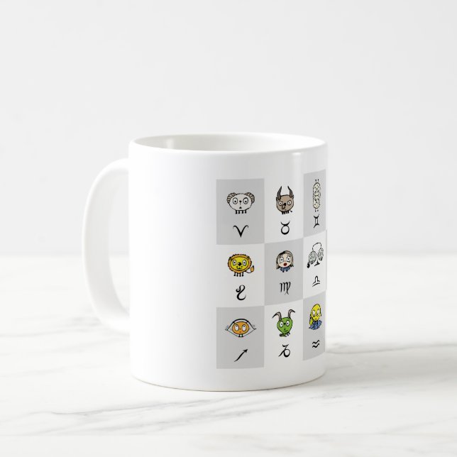 Funny Zodiac Signs Kaffeepause Tasse (Vorderseite Links)