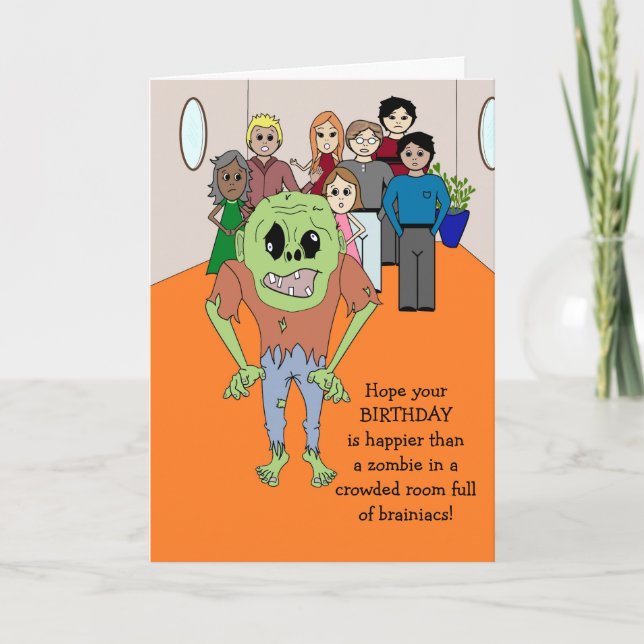 Funny Zombie Birthday Card Karte (Vorderseite)