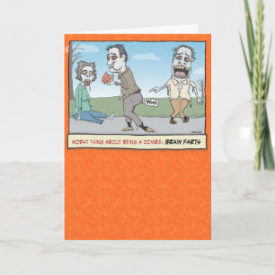 Funny Zombie Brain Furzen Halloween Karte