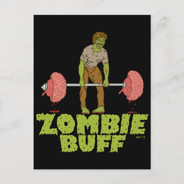 Funny Zombie Buff Weichteil Feiertagspostkarte (Vorderseite)