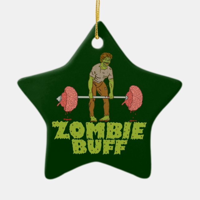 Funny Zombie Buff Weichteil Keramik Ornament (Vorne)