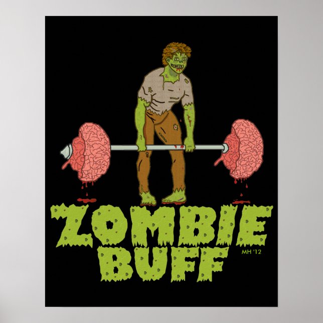 Funny Zombie Buff Weichteil Poster (Vorne)