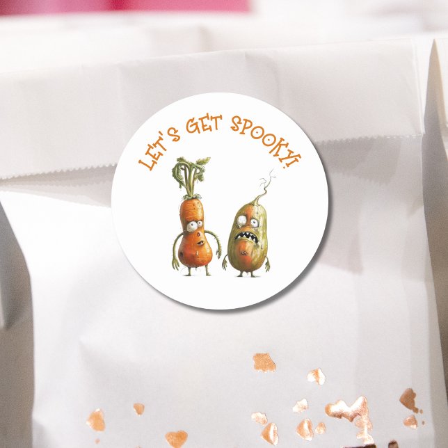 Funny Zombie Gemüse Halloween Runder Aufkleber (Von Creator hochgeladen)