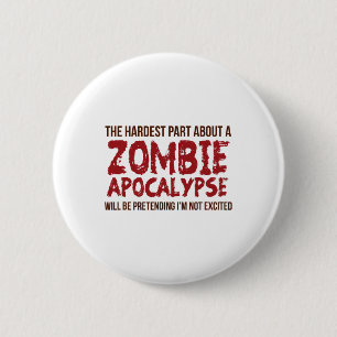 Funny Zombie Geschenk Shirt Apokalypse Mens Women  Button