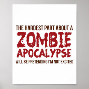 Funny Zombie Geschenk Shirt Apokalypse Mens Women Poster