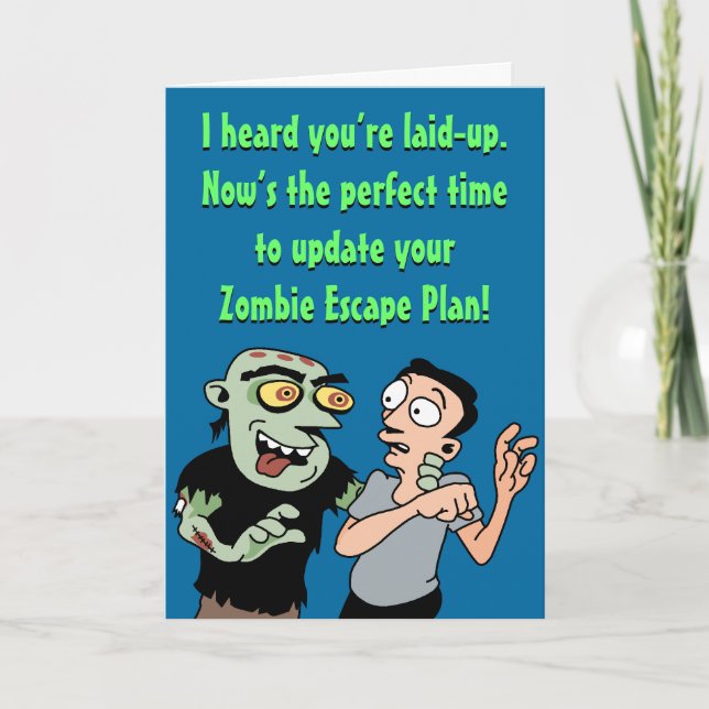 Funny Zombie Get Well Card Feiertagskarte (Vorderseite)