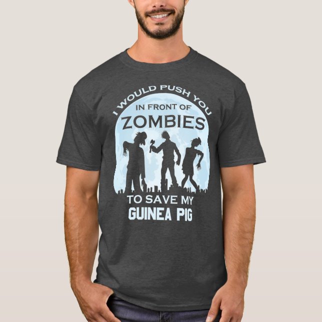 Funny Zombie Halloween Guinea Ping T-Shirt (Vorderseite)