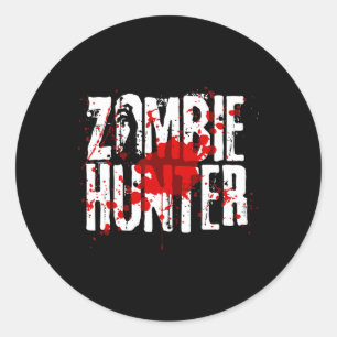Funny Zombie Hunter Design für Jungs Mädchen Hallo Runder Aufkleber