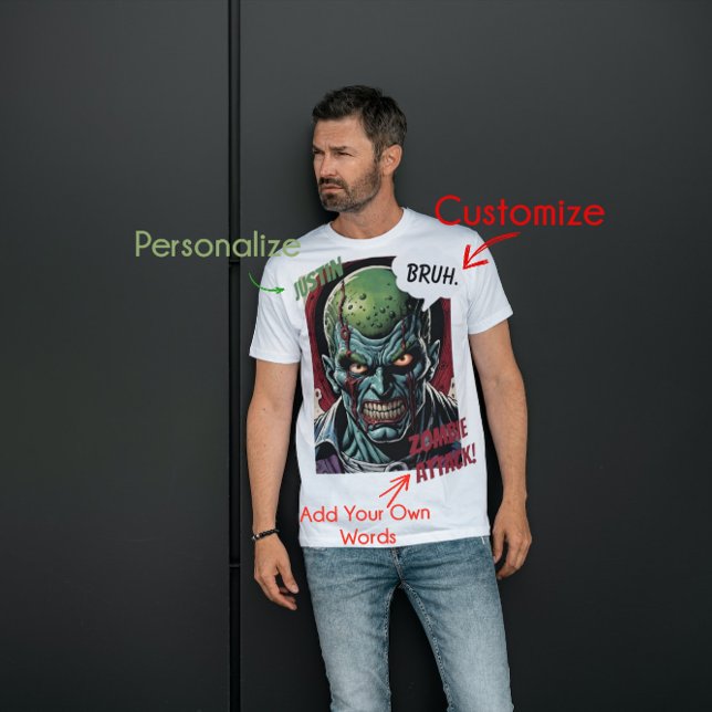 Funny Zombie Personalisiert Name T-Shirt Cooles Co (Von Creator hochgeladen)