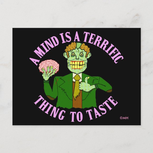 Funny Zombie Professor Proverb Postkarte (Vorderseite)