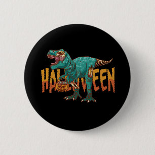 Funny Zombie T Rex - Halloween-Kostüm Button