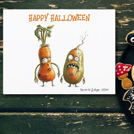 Funny zombie veggie Halloween Postkarte
