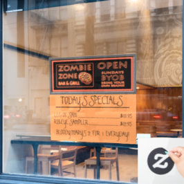 Funny Zombie Zone Halloween Fensteraufkleber