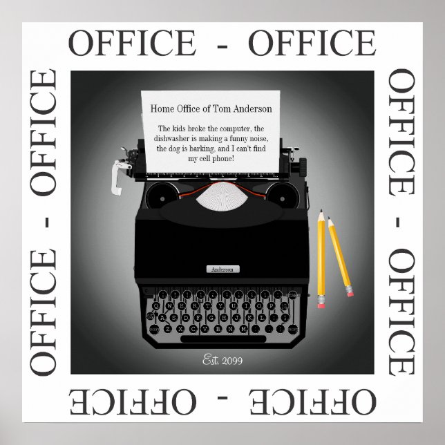 Funny Zuhause Office arbeitet von Zuhause Poster (Vorne)