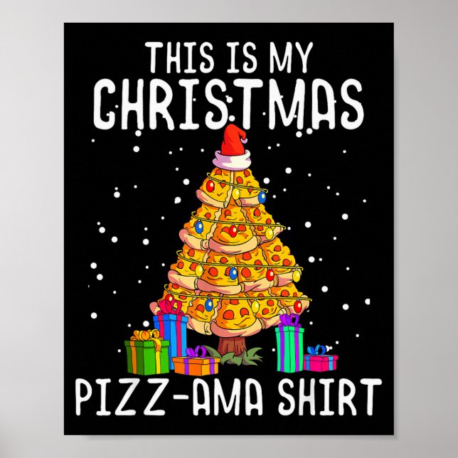 Funny Zza Christmas Tree Shirt Men Kids Zza Lover  Poster (Vorne)