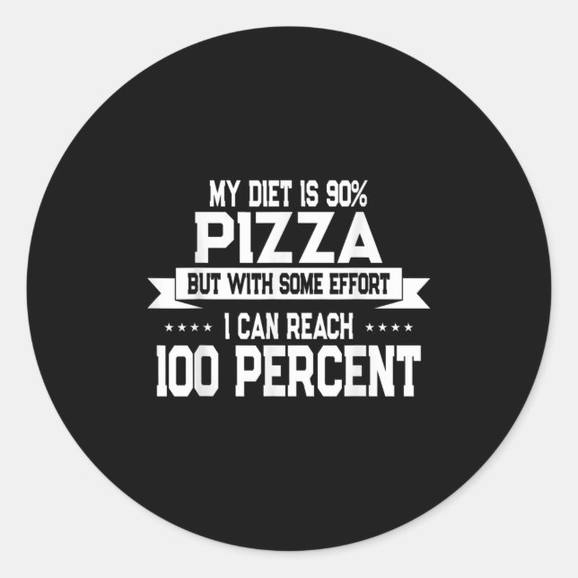 Funny Zza Lover New Years Resolution Quote  Runder Aufkleber (Vorderseite)