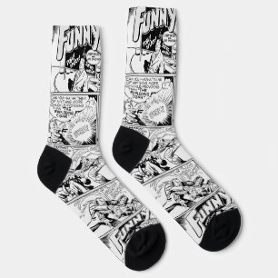'FUNNYMAN' Action Comic Strip Socken 