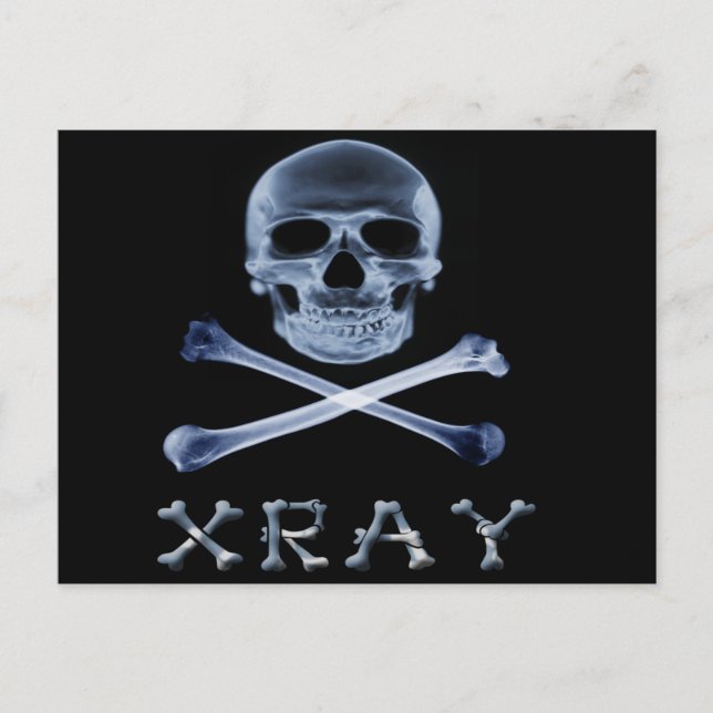 FUNOLOGIE-PIRATENFLAGGE des XRAY PIRATE-Flag Postkarte (Vorderseite)