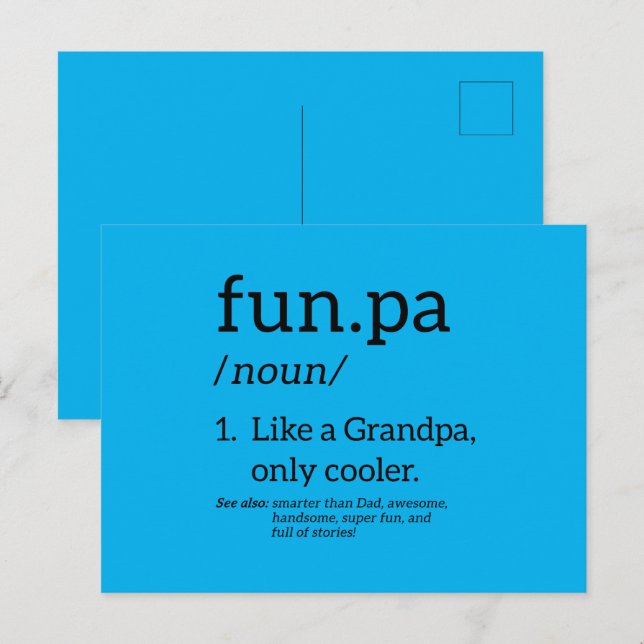 Funpa wie ein Opa nur Cooler Postkarte (Vorne/Hinten)