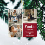 Funtie 3 FotoCollage Definition Niedliches Weihnac Keramikornament<br><div class="desc">Niedliche Weihnachtsschmuck. Perfekte Geschenke für ein FUN AUNTIE! Laden Sie einfach 3 Ihrer Lieblingsbilder hoch,  passen Sie die Definition an und personalisieren Sie sie durch Hinzufügen von Namen/s.</div>