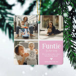 Funtie 3 FotoCollage Definition Niedliches Weihnac Keramikornament<br><div class="desc">Niedliche Weihnachtsschmuck. Perfekte Geschenke für ein FUN AUNTIE! Laden Sie einfach 3 Ihrer Lieblingsbilder hoch,  passen Sie die Definition an und personalisieren Sie sie durch Hinzufügen von Namen/s.</div>
