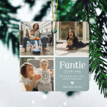 Funtie 3 FotoCollage Definition Niedliches Weihnac Keramikornament<br><div class="desc">Niedliche Weihnachtsschmuck. Perfekte Geschenke für ein FUN AUNTIE! Laden Sie einfach 3 Ihrer Lieblingsbilder hoch,  passen Sie die Definition an und personalisieren Sie sie durch Hinzufügen von Namen/s.</div>
