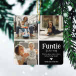 Funtie 3 FotoCollage Definition Niedliches Weihnac Keramikornament<br><div class="desc">Niedliche Weihnachtsschmuck. Perfekte Geschenke für ein FUN AUNTIE! Laden Sie einfach 3 Ihrer Lieblingsbilder hoch,  passen Sie die Definition an und personalisieren Sie sie durch Hinzufügen von Namen/s.</div>