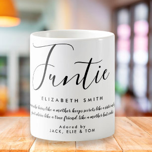 Funtie Girly Script Fun Auntie Quote Kaffeetasse