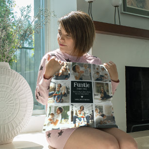 Funtie Photo Collage Definition Cute Modern Auntie Kissen