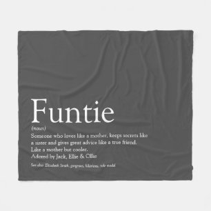 Funtie Tunt Tuntie Definition Spaß grau Fleecedecke