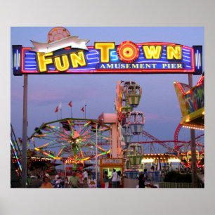 Funtown Pier im Lights Poster