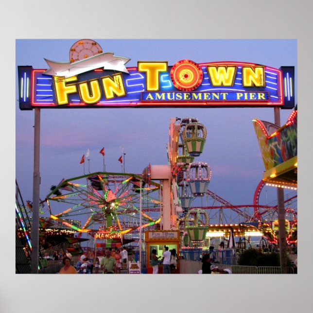 Funtown Pier im Lights Poster (Vorne)