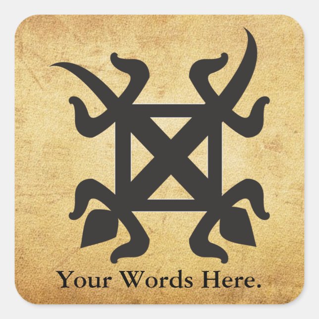 Funtunfunefu | Adinkra-Symbol der Einheit Demokrat Quadratischer Aufkleber (Vorderseite)