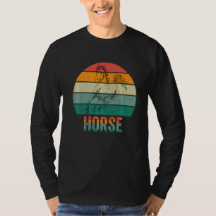 Funuy Pferd Bauer Pferd Reiten Ricing Design Retro T-Shirt
