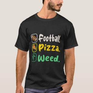 Funy T-Shirt Football Pizza Weed for Lovers Hallow