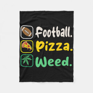Funy T-Shirt Football Pizza Weed for Lovers Hallow Fleecedecke