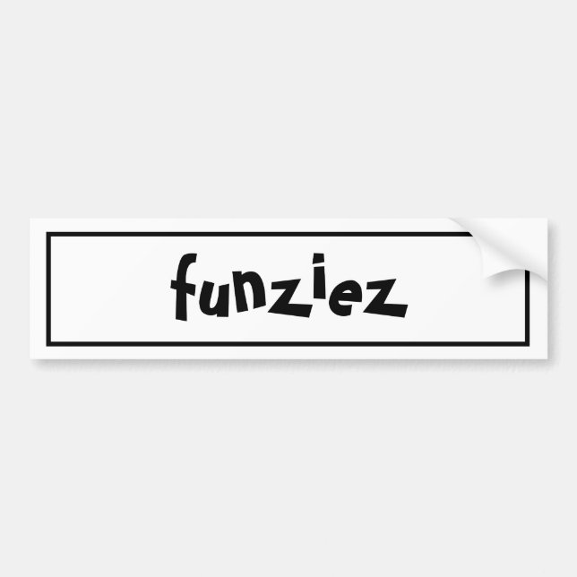 "Funziez" Slang Phrase Autoaufkleber (Vorne)