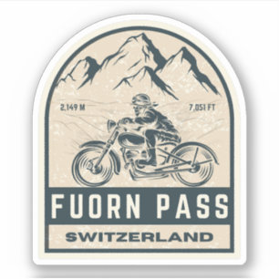 Fuorn Pass-Ofenpass swiss –alps motorcycle tour Aufkleber