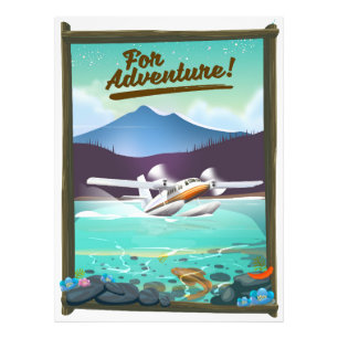 Für Abenteuer! Flugzeug-Reiseplakat Fotodruck