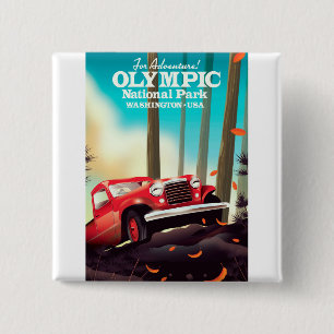 Für Abenteuer! Olympischer Nationalpark Washington Button