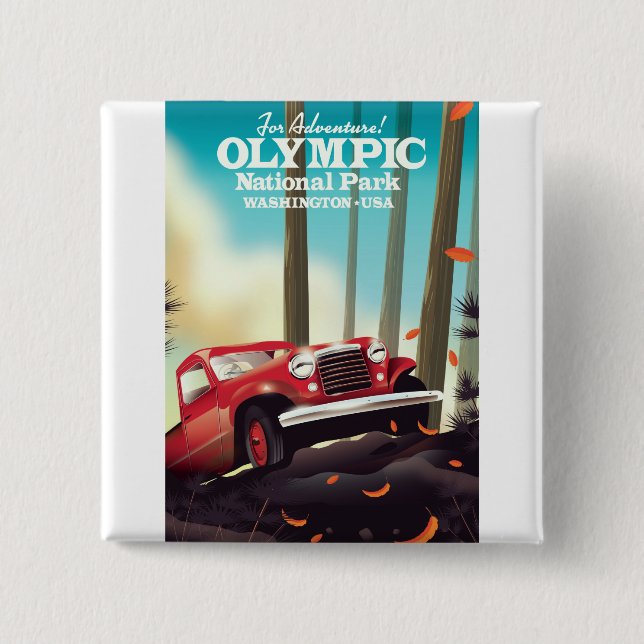 Für Abenteuer! Olympischer Nationalpark Washington Button (Vorderseite)