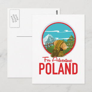 Für Adventure Poland Travel Logo Postkarte
