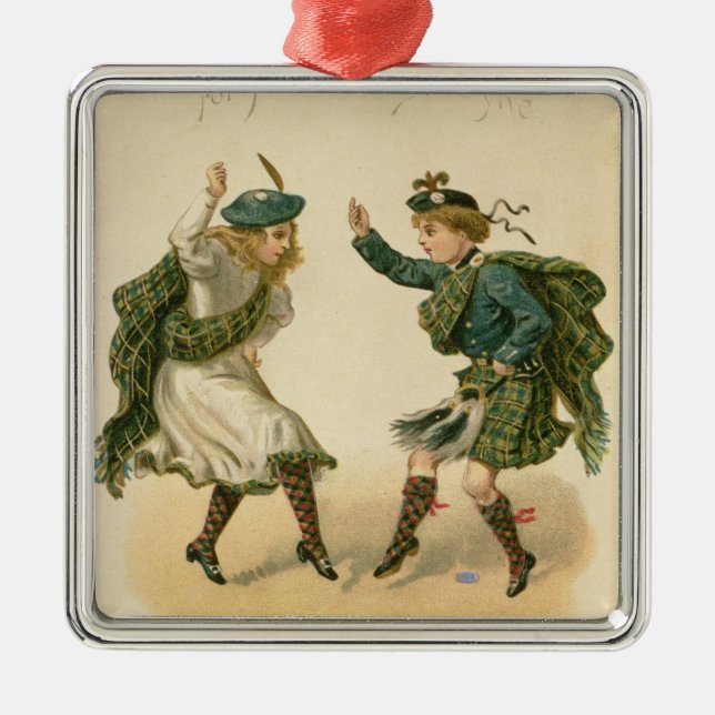 Für alten Lang Syne - rechten frohen Weihnachten Silbernes Ornament (Vorne)