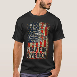 Für Amerika Christliches amerikanisches Flaggengeb T-Shirt