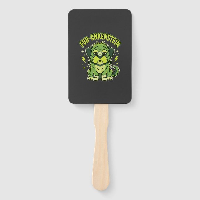 Fur-Ankenstein Lustiger Frankenstein-Hund Hallowee Fächer (Vorderseite)