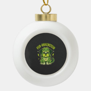 Fur-Ankenstein Lustiger Frankenstein Hund Hallowee Keramik Kugel-Ornament
