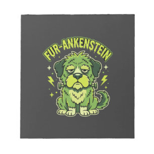 Fur-Ankenstein Lustiger Frankenstein Hund Hallowee Notizblock
